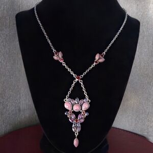 Nicky Butler Sterling Silver Opal Iolite Rhodolite Garnet Chain Necklace Vintage